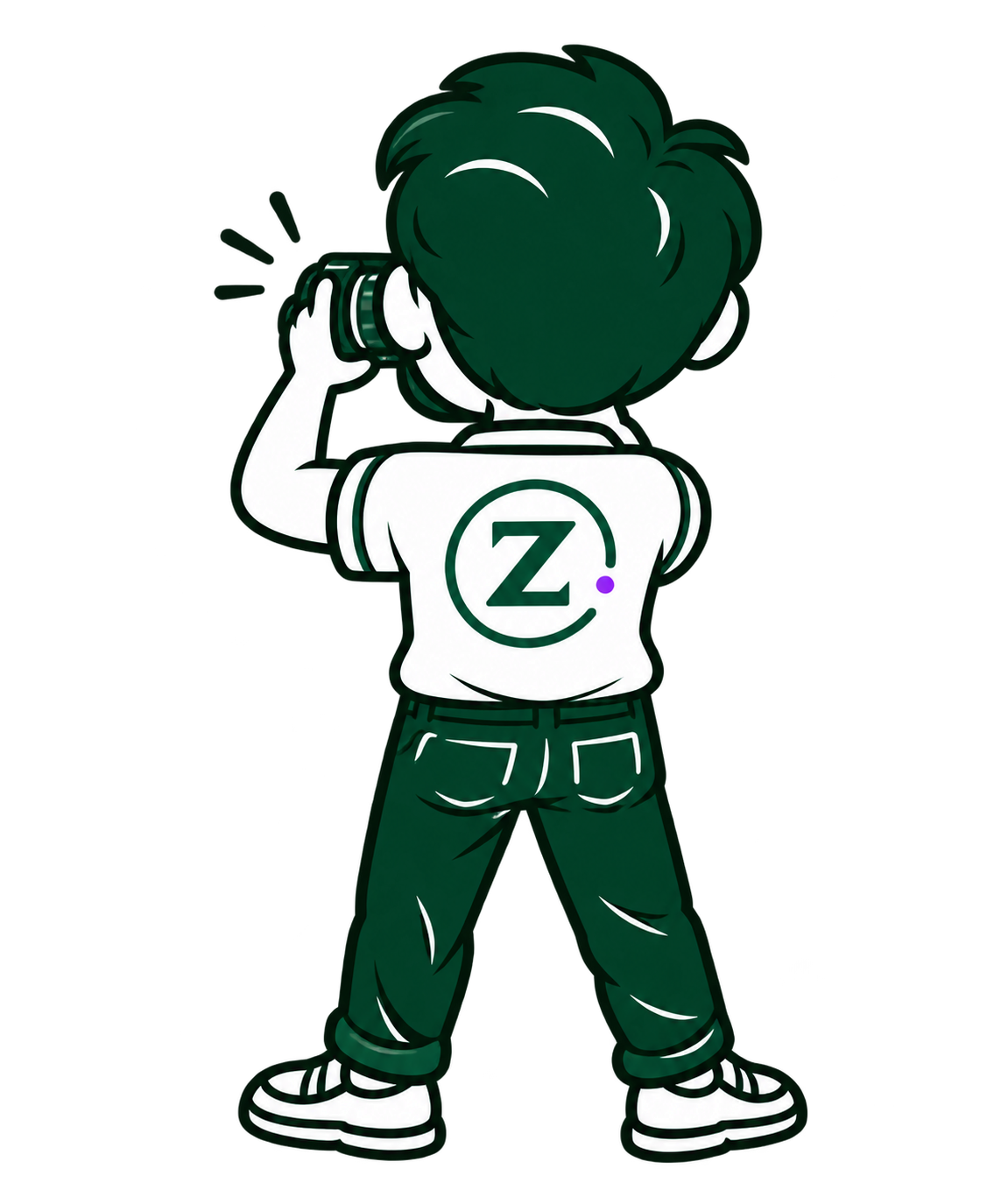 사상가들의 단체사진을 찍는 Zune의 뒷모습